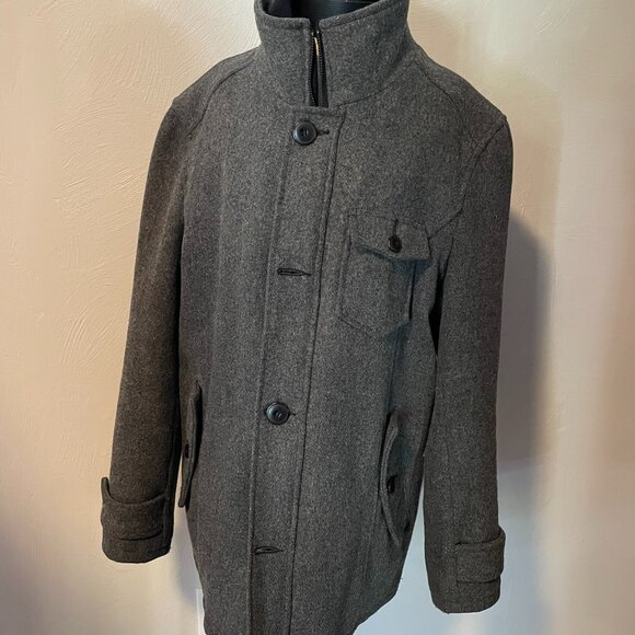 Schott Gray Wool Car Coat Large - Picture 1 of 6